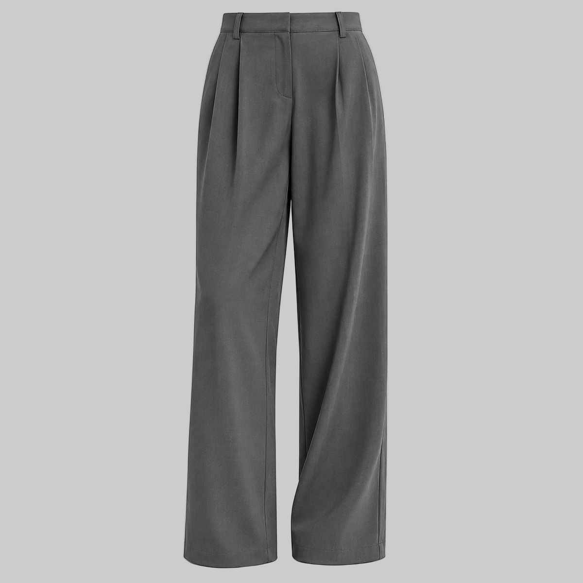 Essaint women's charcoal gray tailored trousers, front view, 2508 by 2508 pixels