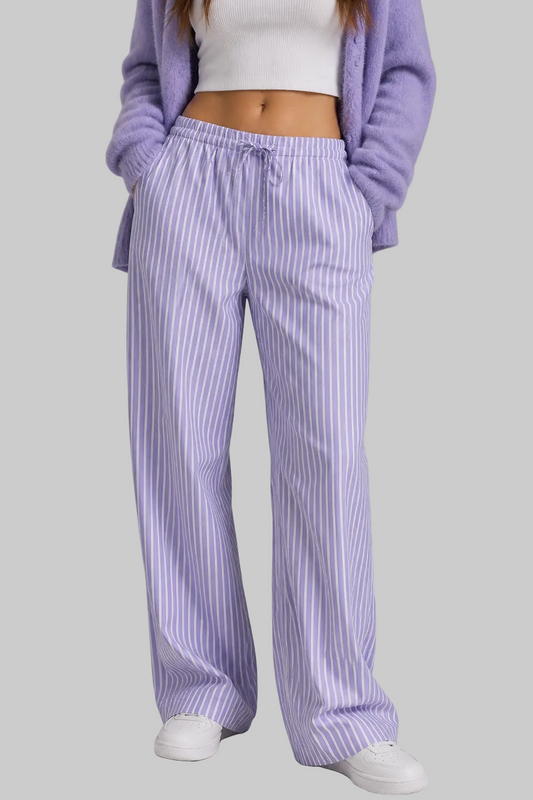 Purple Striped Pants