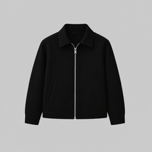 ESSAINT The Classic Zip Jacket in Black, front view