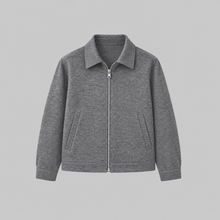 ESSAINT The Classic Zip Jacket in Charcoal Grey, front view