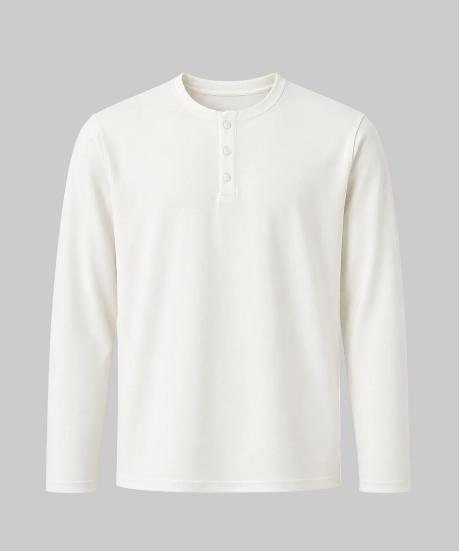 ESSAINT Henley Shirt in off-white