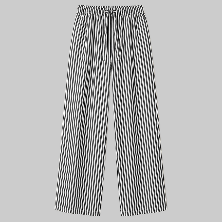 Essaint Milano black-and-white striped pants, front product view, 2508 by 2508 pixels