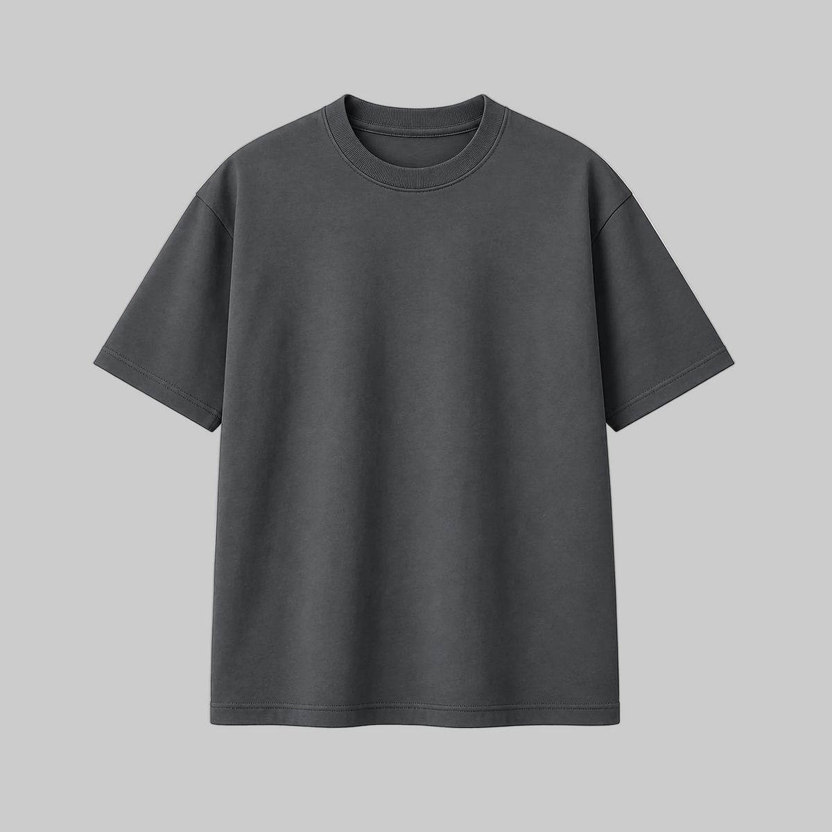 Essaint oversized T-shirt in dark grey, front product view, 2508 by 2508 pixels